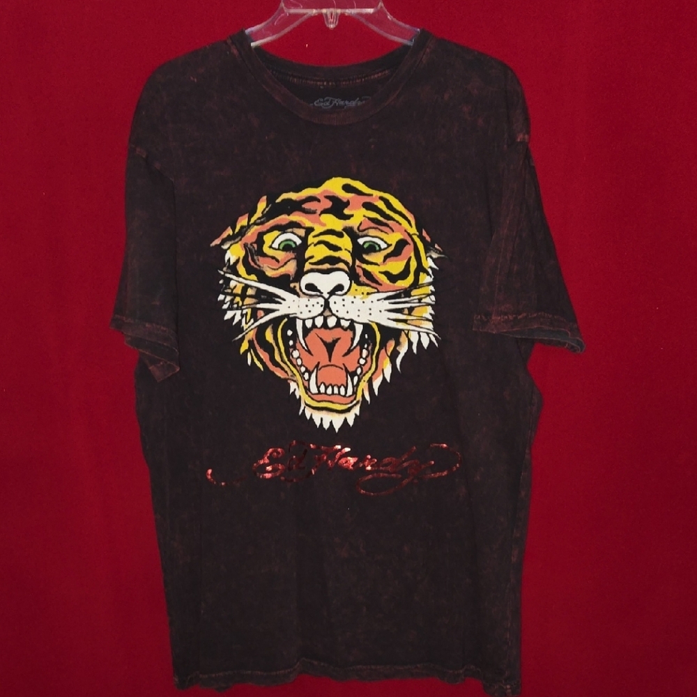 Ed Hardy  Tee with Vibrant Tiger Graphic